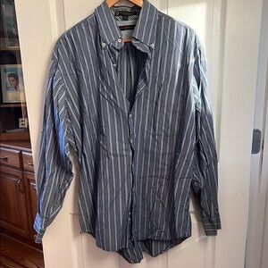 21-Men's Blue Striped Shirt